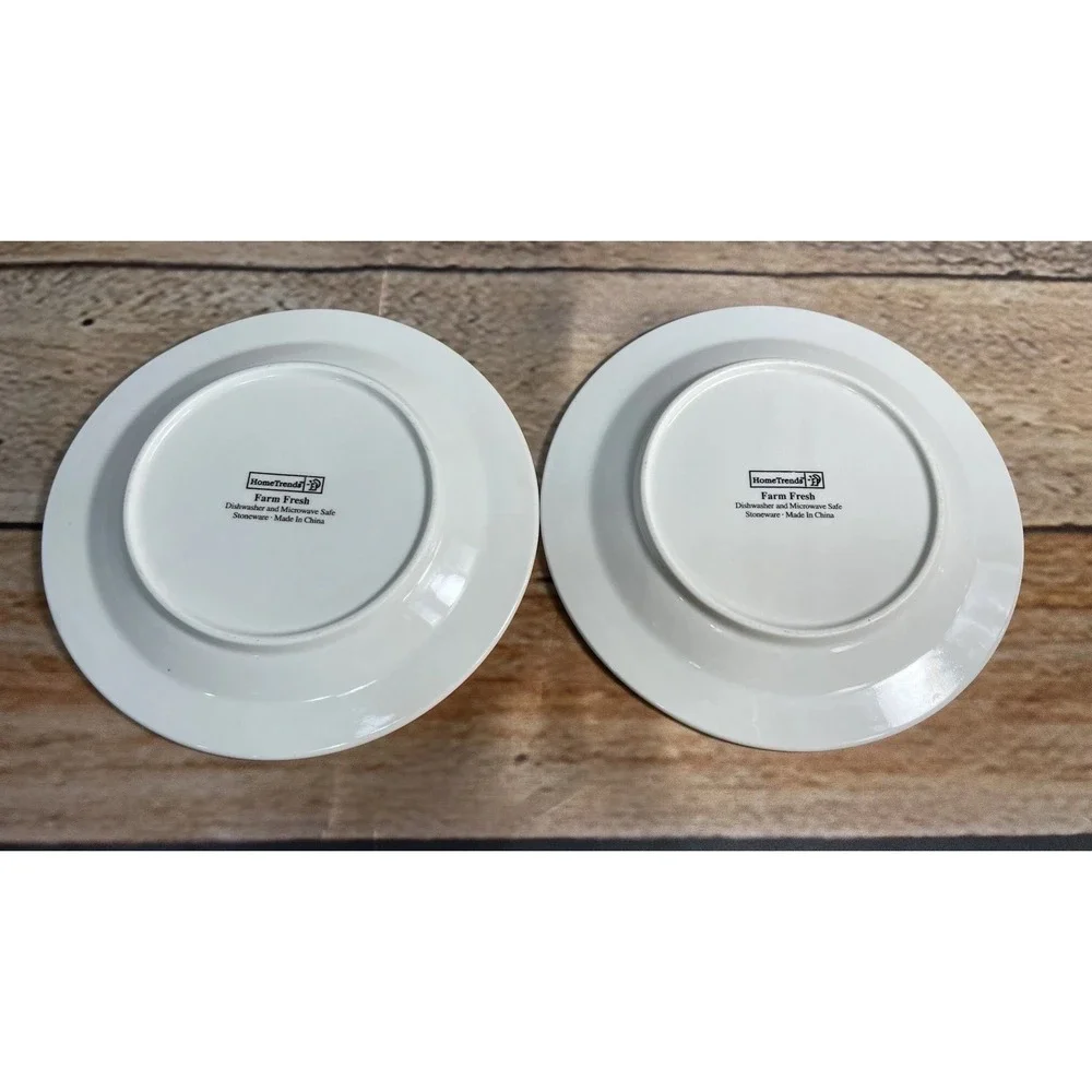 Home Trends FARM FRESH Set/2 Salad‎ Plates Corn & Blueberries Farmhouse Decor
